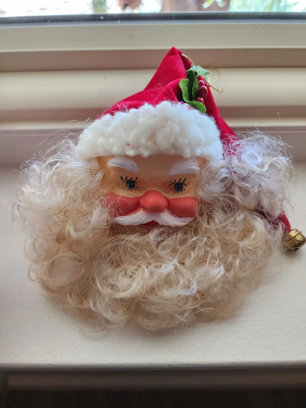 Vintage Red and White Santa Head Ornament